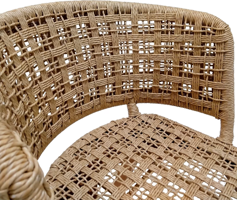 Karrige Milou, dru tik dhe litar pe, ngjyrë natyrale, 59x65x73cm