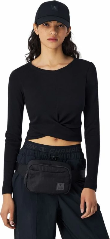 Maicë croptop Champion femra, e zezë