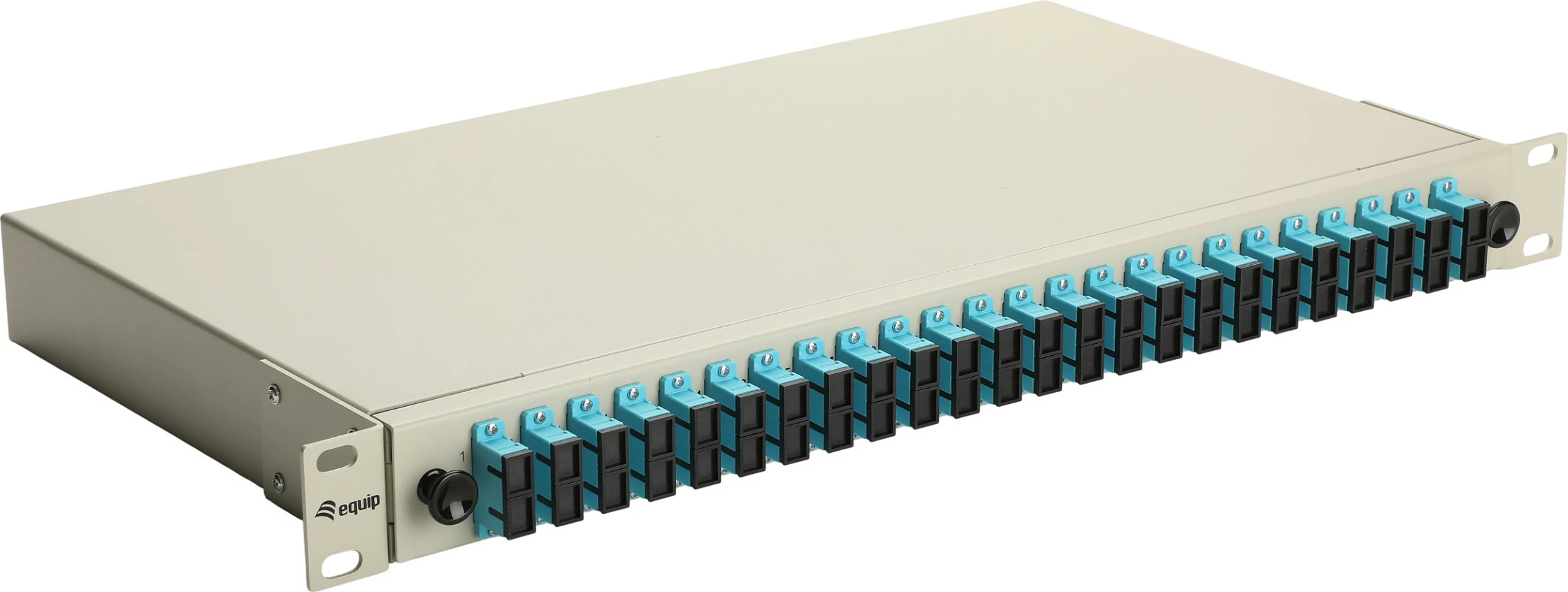 Panel spajllimi fibër optike EQUIP 337313, 24 porta SC Duplex OM3, 1U rack, gri