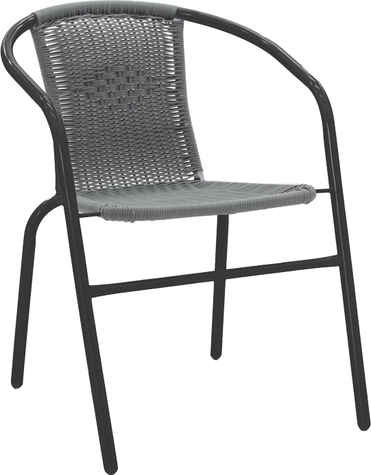 Karrige Obbi, metal i zi, ngjyrë gri, 54x56x73cm