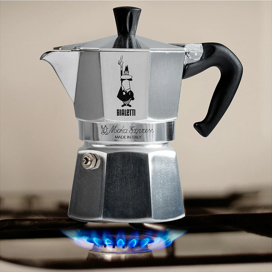 Moka Express Bialetti, 0.06 L, alumini, e zezë