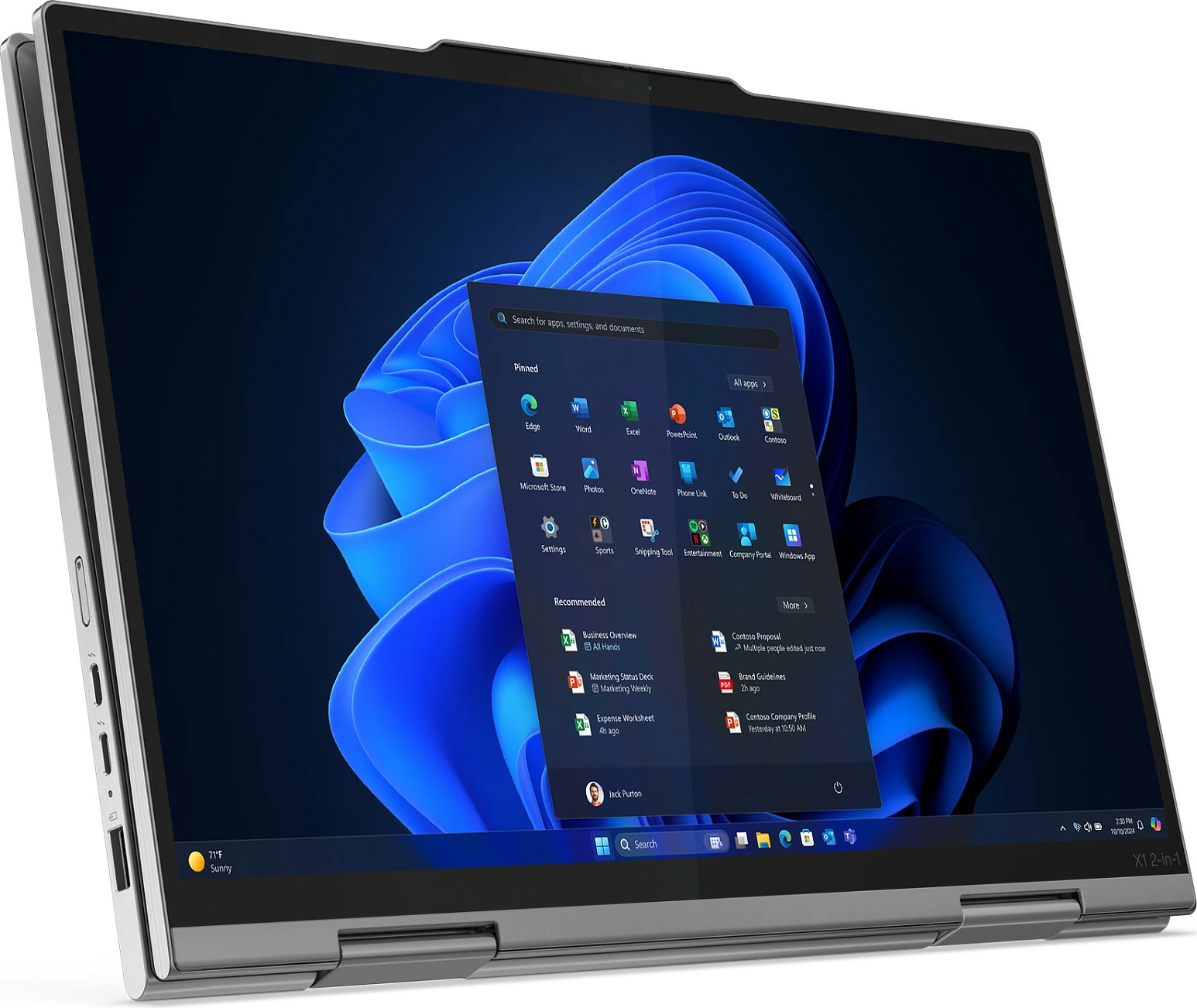 Kompjuter Lenovo X1 2in1 G10, Ultra7 255U, 32GB RAM, 1TB SSD, 14 inch, gri