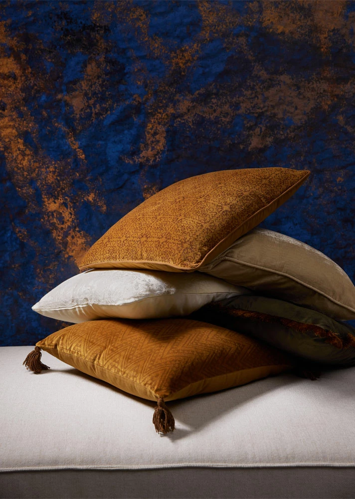 Jastëk dekorativ Sundial B, kadife pambuku, karamel, 50x50cm