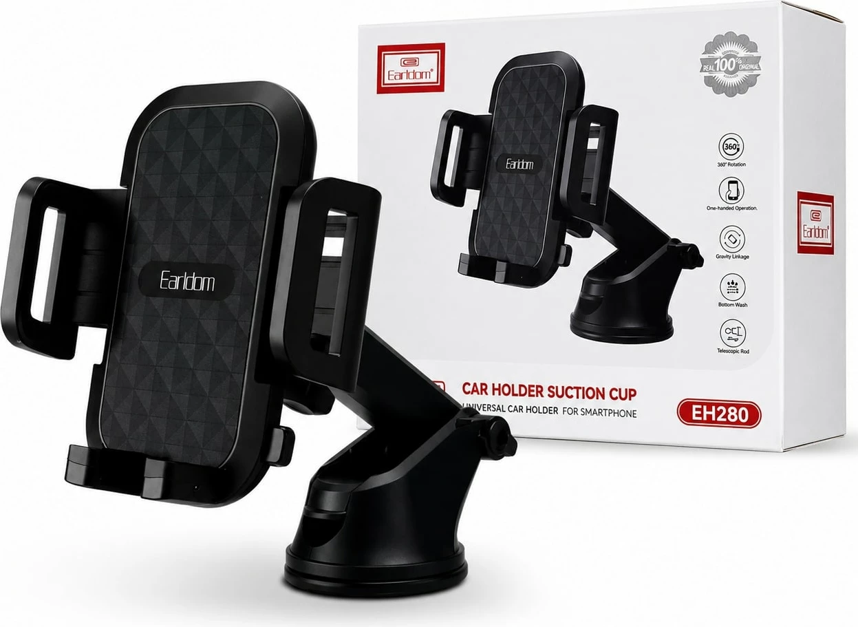 Mbajtëse Telefoni Earldom EH280 për Makinë me Suction Cup dhe 360°