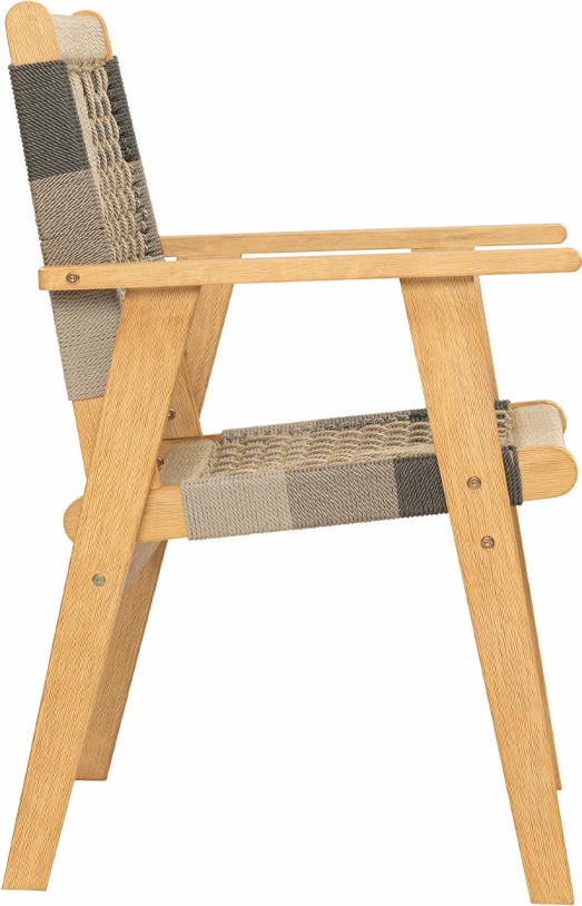 Karrige Vega, shumëngjyrëshe, dru akacie, litar natyral, 58x56x87 cm