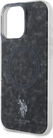Mbështjellës U.S. Polo Assn. IML Ring MagSafe për iPhone 16 Pro Max, Zi