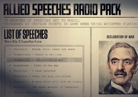Hearts of Iron IV - Allied Speeches Music Pack DLC EN/DE/FR/PL/PT/RU/ES Global