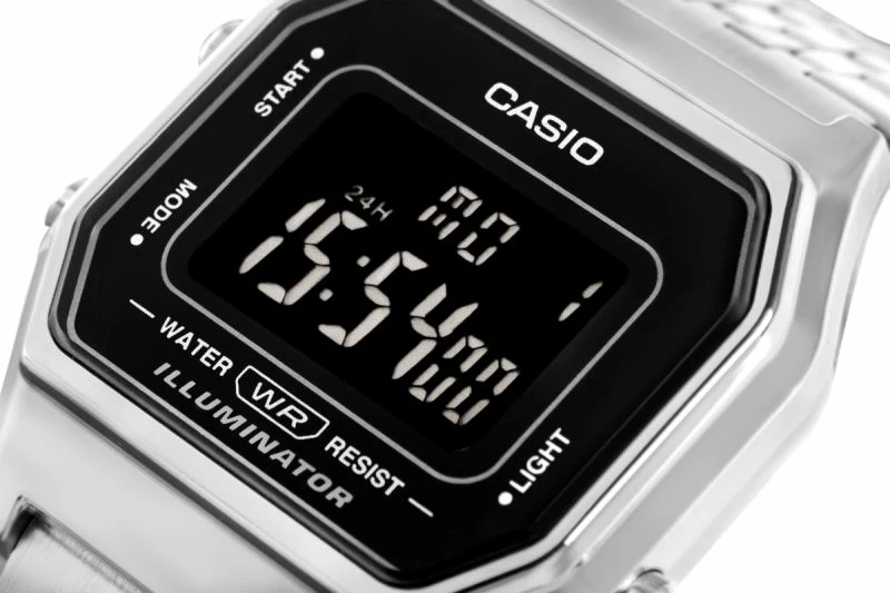 Orë dore digjitale për femra CASIO, argjend