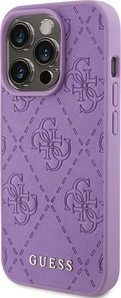 Mbështjellës Guess Leather 4G Stamped për iPhone 15 Pro Max, vjollcë