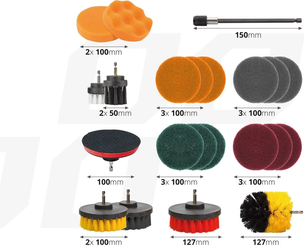 Set furçash për drill – 22 copë