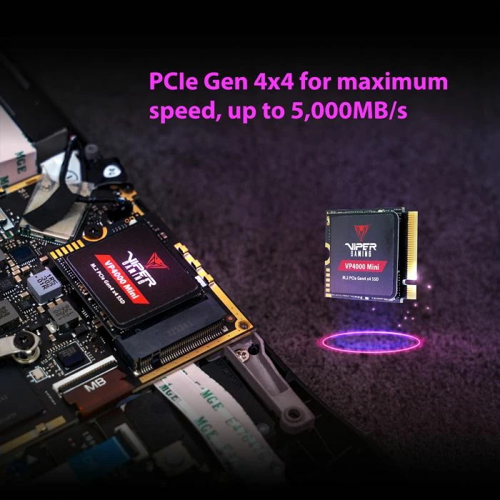 SSD M.2 2230 Patriot Viper VP4000 Mini 1TB PCIe Gen4 x4 NVMe, e zezë