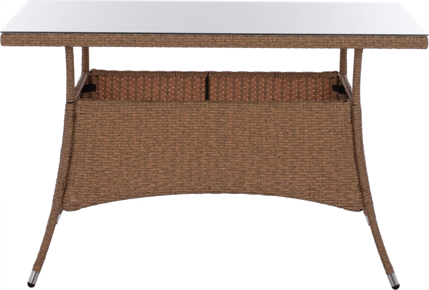 Tavolinë ushtarake metalike, rattan, ngjyrë bezhë-kafe, FH5141.32, 120x70x75 cm