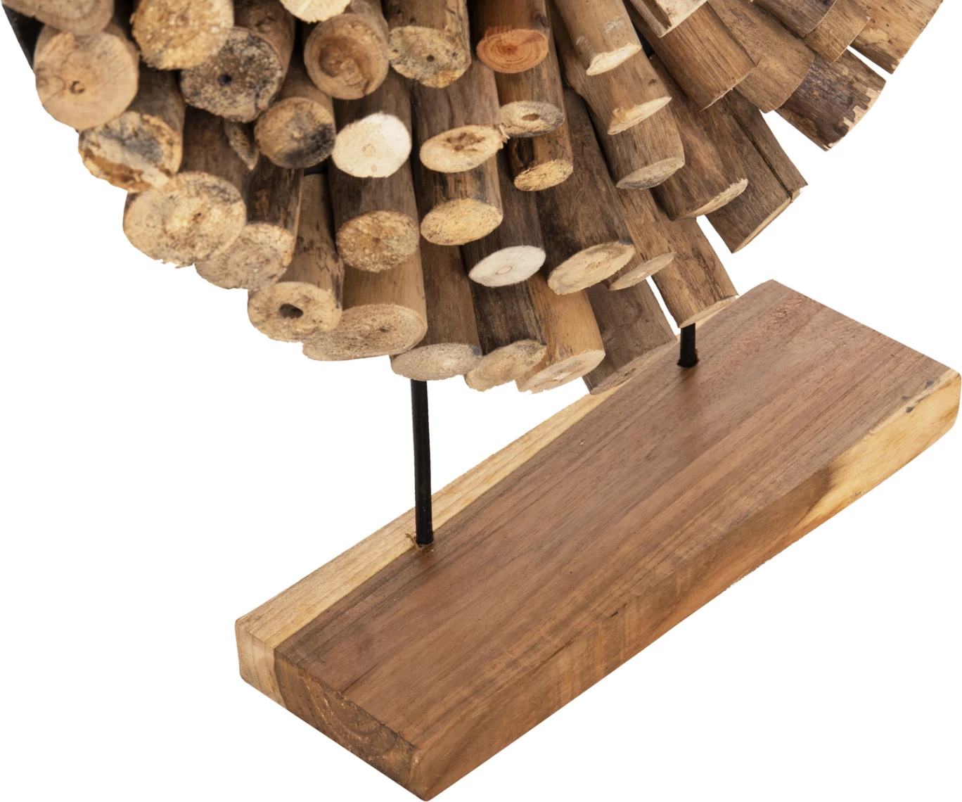 Dekor tavoline SHINZO, formë zemre, dru degësh TEAK, ngjyrë natyrale, FH7911, 57x5x56H cm