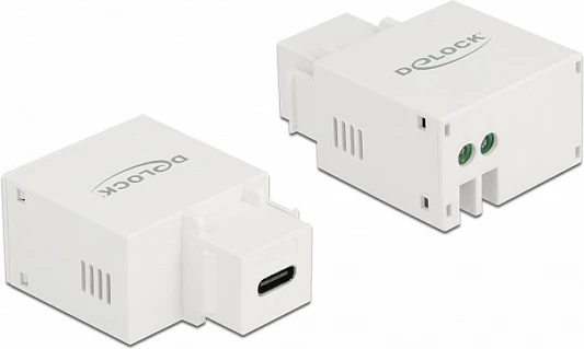 Modul Keystone DeLOCK portë karikimi USB-C 2.1A, flat, i bardhë