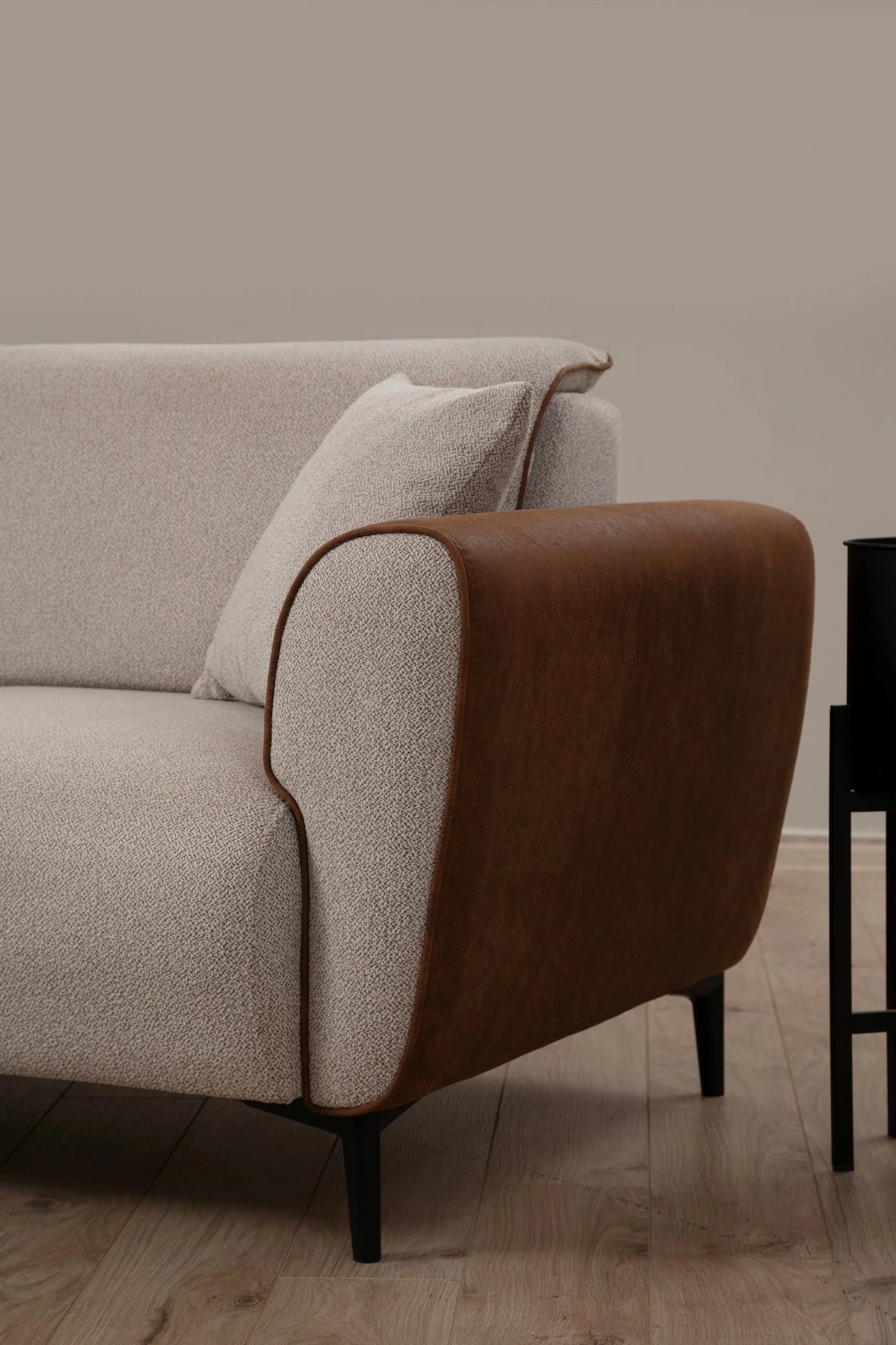 Kënd-sofë shtrat Atelier del Sofa, Aren majtas, bezhë, kanelë