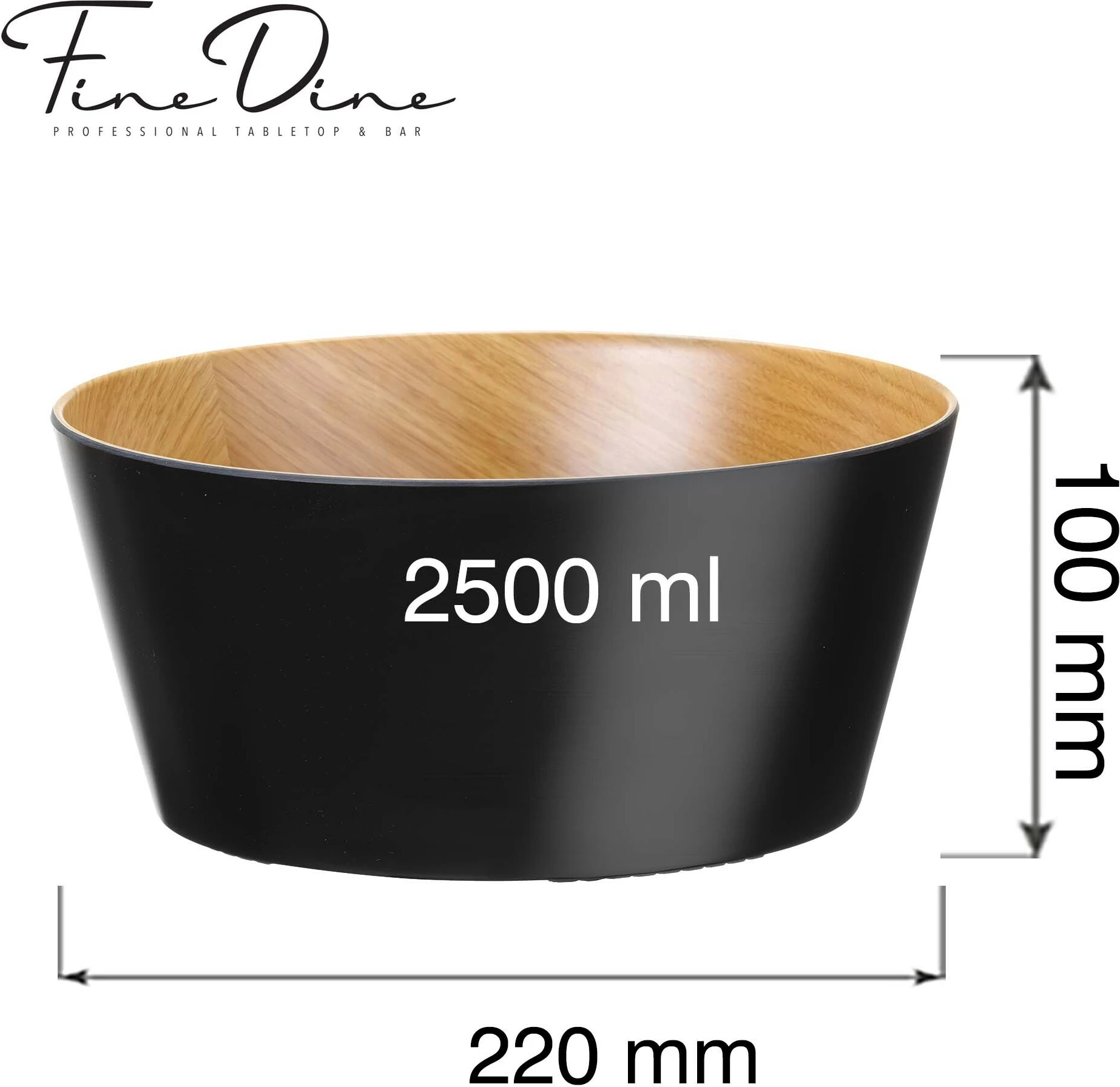 Tas bufeti Fine Dine Panama Black 2.5L 220x100mm, i zi