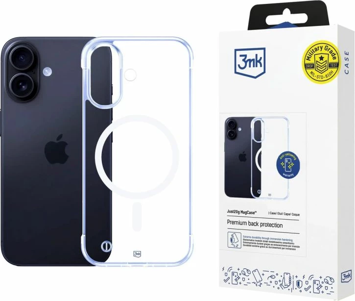 Mbrojtëse telefoni 3mk Just20g MagCase për iPhone 16, transparente