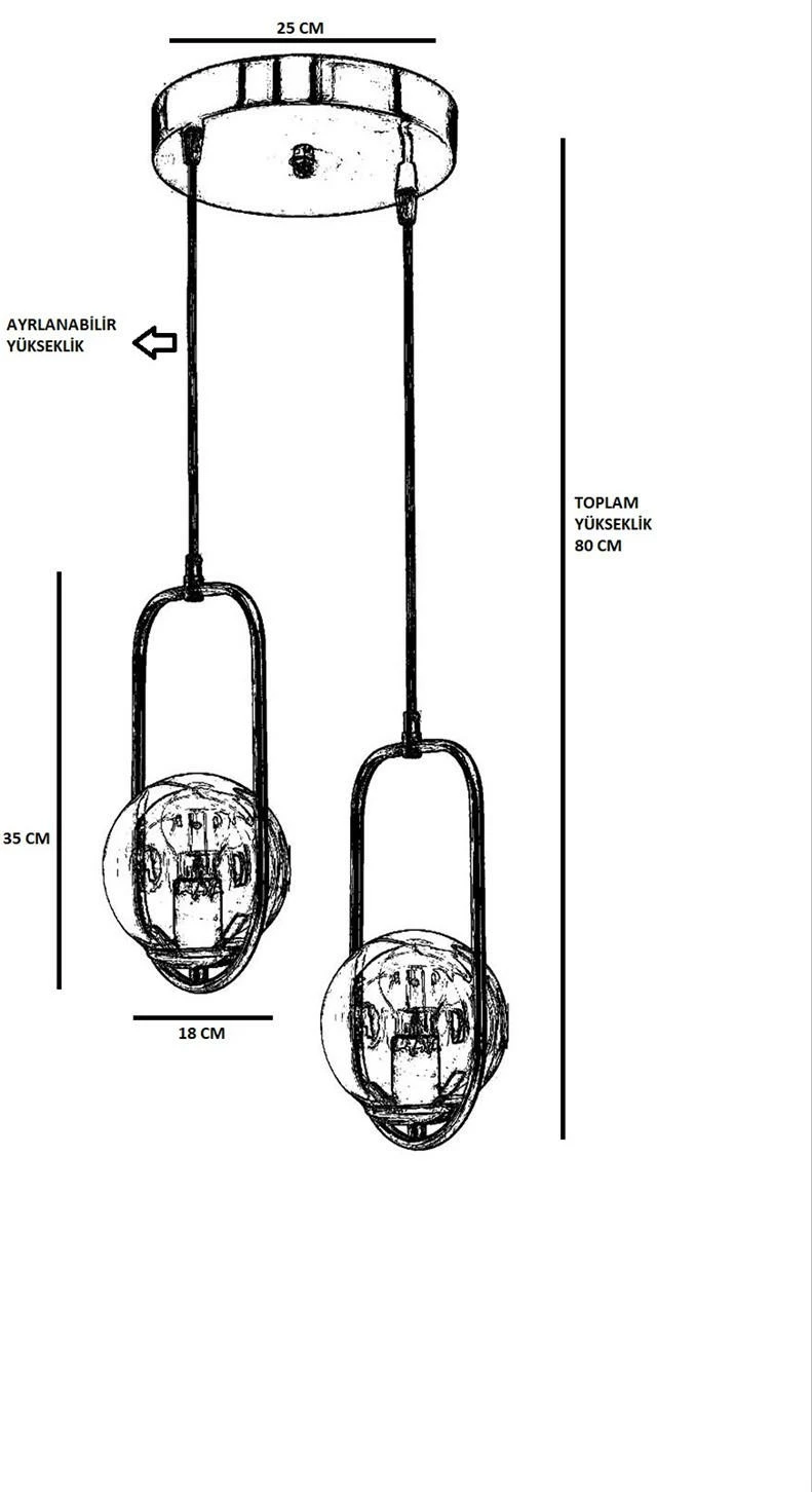 Llambë tavani Opviq, bakri, 2 gota, dizajn modern