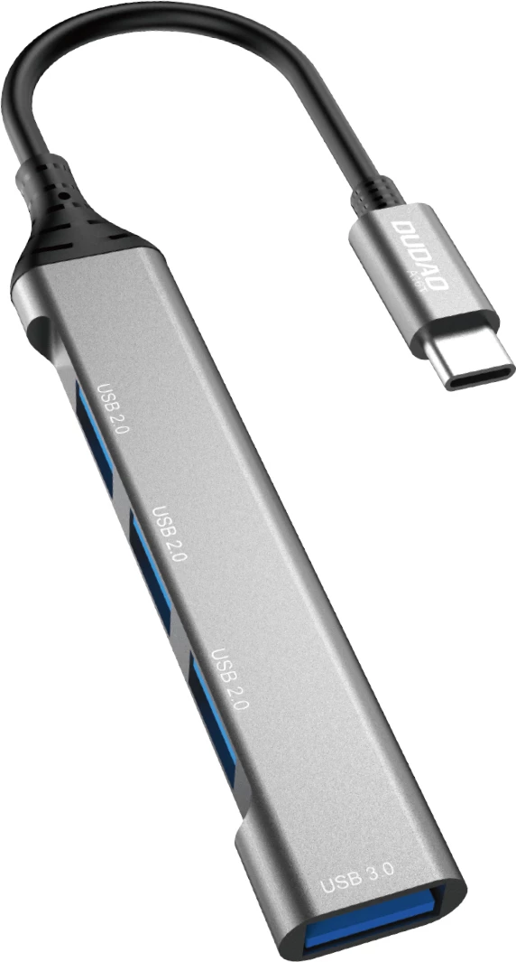 HUB Dudao A16T, 4x USB-A (3x USB2.0, 1x USB3.0), USB-C, 6.3cm, zi
