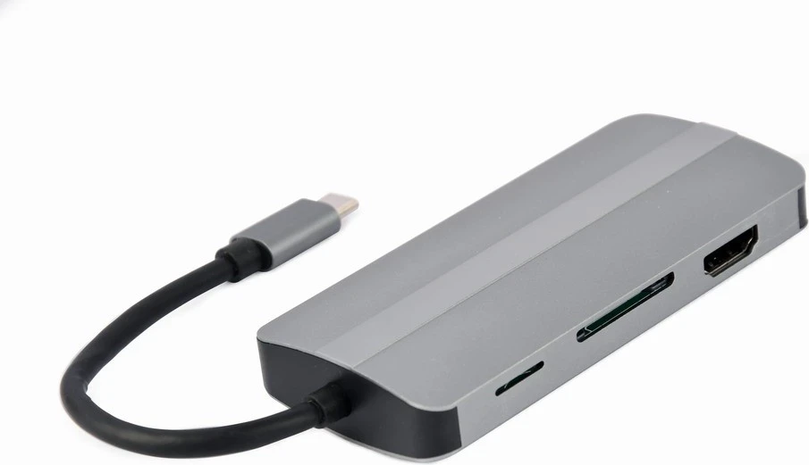 Adapter USB Type C 8w1 Hub 3.1 Gembird, gri