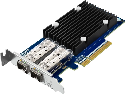 Kartë rrjeti QNAP QXG-10G2SF-X710 10GbE, 2 porta SFP+ (10G/1G), PCIe Gen3 x8, fanless, paketë 3 kllapa