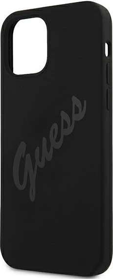 Mbështjellës Guess GUHCP12SLSVSBK për iPhone 12 mini 5.4", hardcase silikon/TPU, Vintage Script, i zi