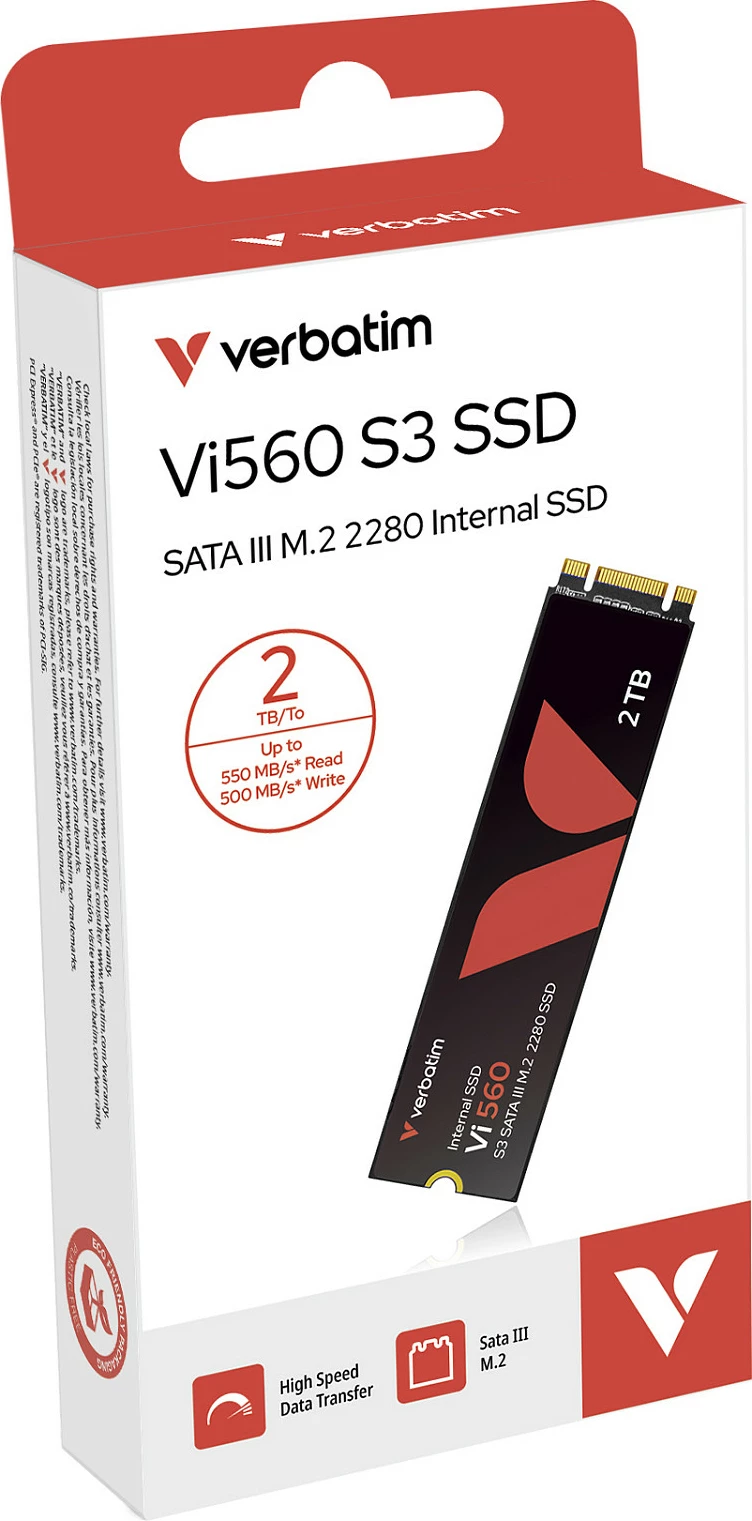 SSD i brendshëm Verbatim Vi560 S3 M.2 2280 SATA III 2TB, i zi
