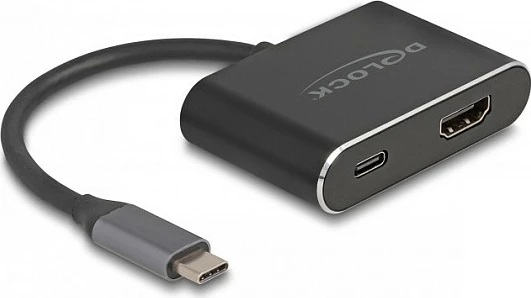 Adapter USB-C në HDMI DeLOCK, 8K 60Hz, HDR10, PD 100W, i zi