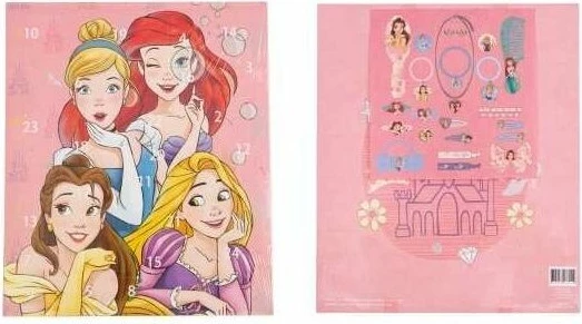 Kalendar adventi Lisciani Disney Princess, 24 surpriza, set aksesorë flokësh dhe bizhuteri
