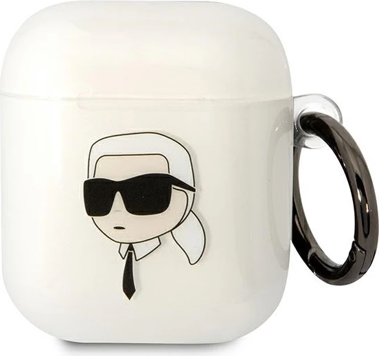 Mbështjellës Karl Lagerfeld KLA2HNIKTCT për AirPods 1/2, transparent, me unazë