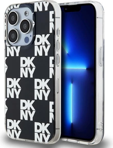 Mbështjellës DKNY IML Checkered Mono Pattern për iPhone 15 Pro, i zi