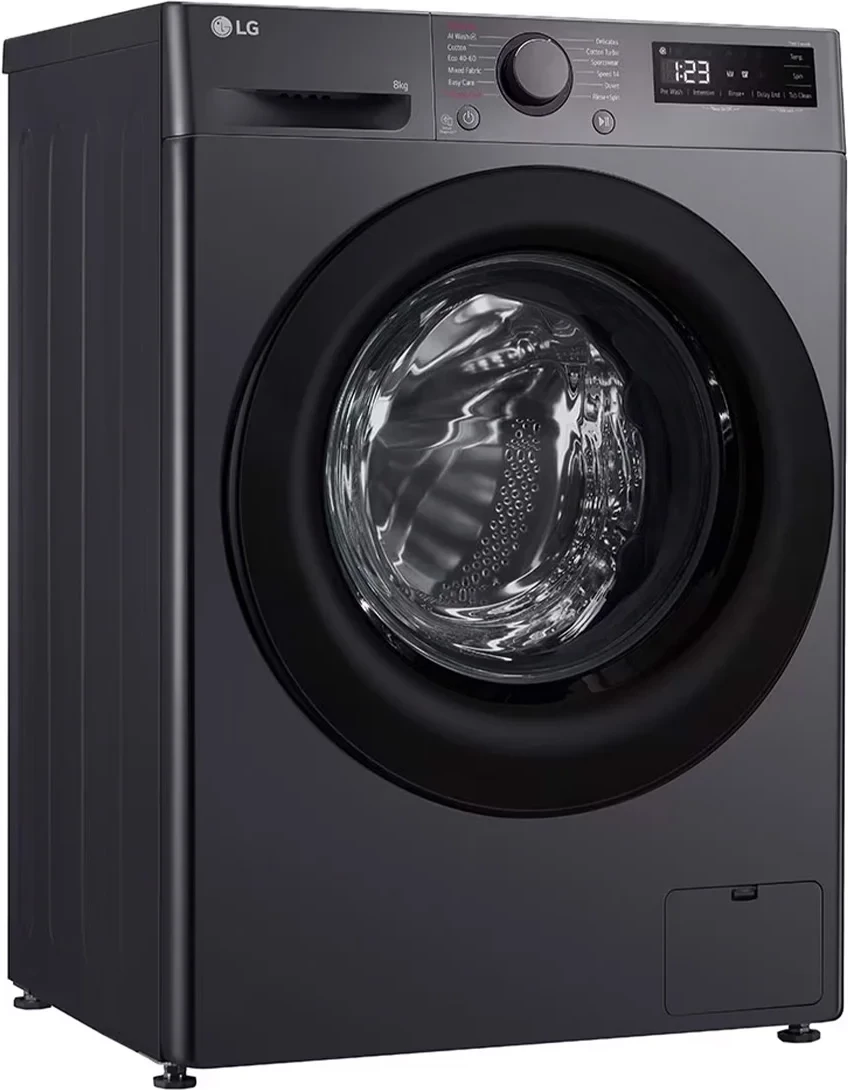Makine larëse, LG F2WR508SBM, 8 kg, 1200 rpm, AI DD dhe Steam, Slim, e zezë