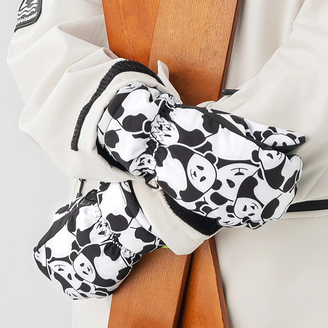 Doreza ski për fëmijë Qunature Panda Heat Transfer, S, e zezë/e bardhë