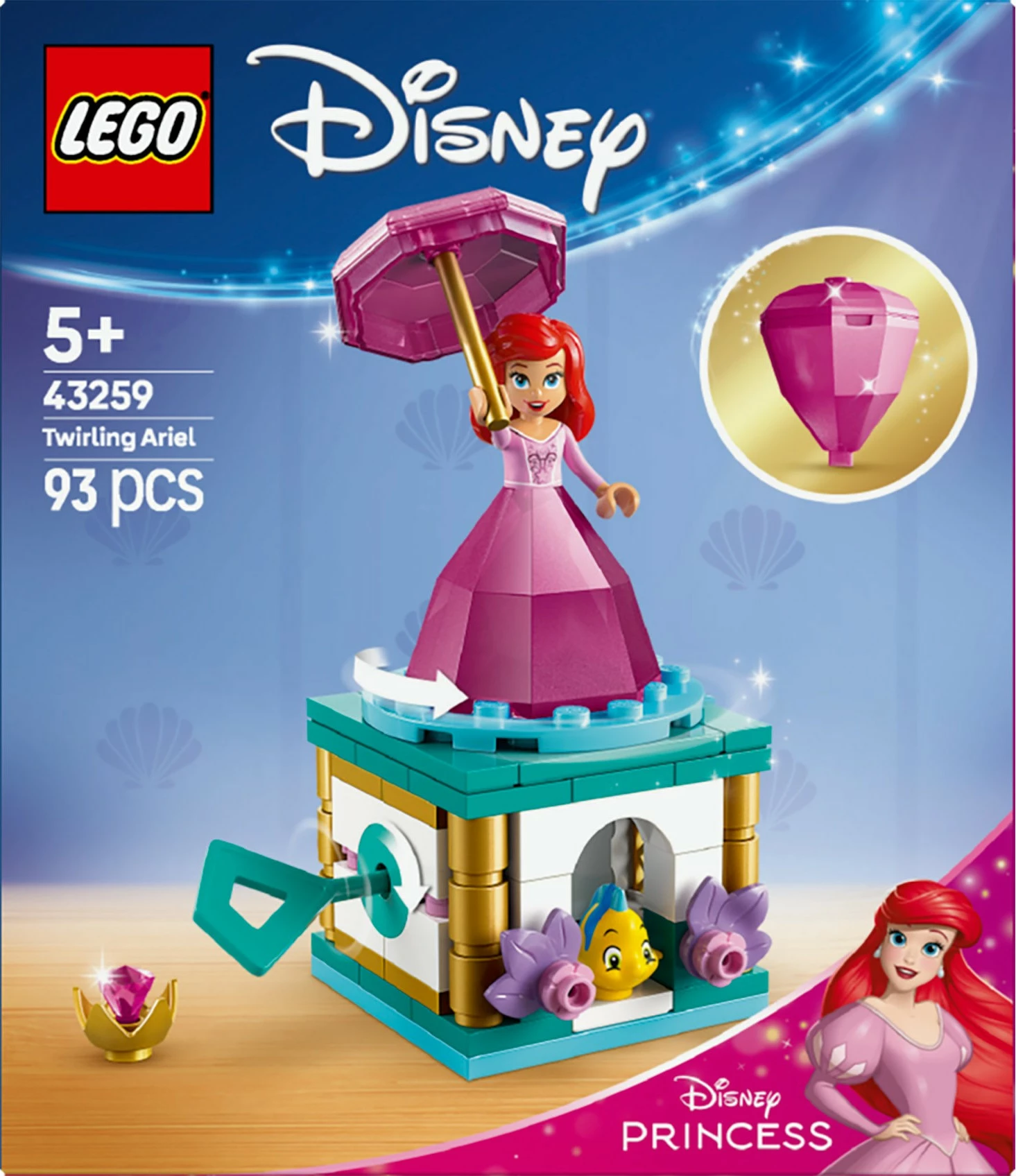 Set ndërtimi LEGO Disney Princess 43259 Arielle, 93 pjesë, multikolor