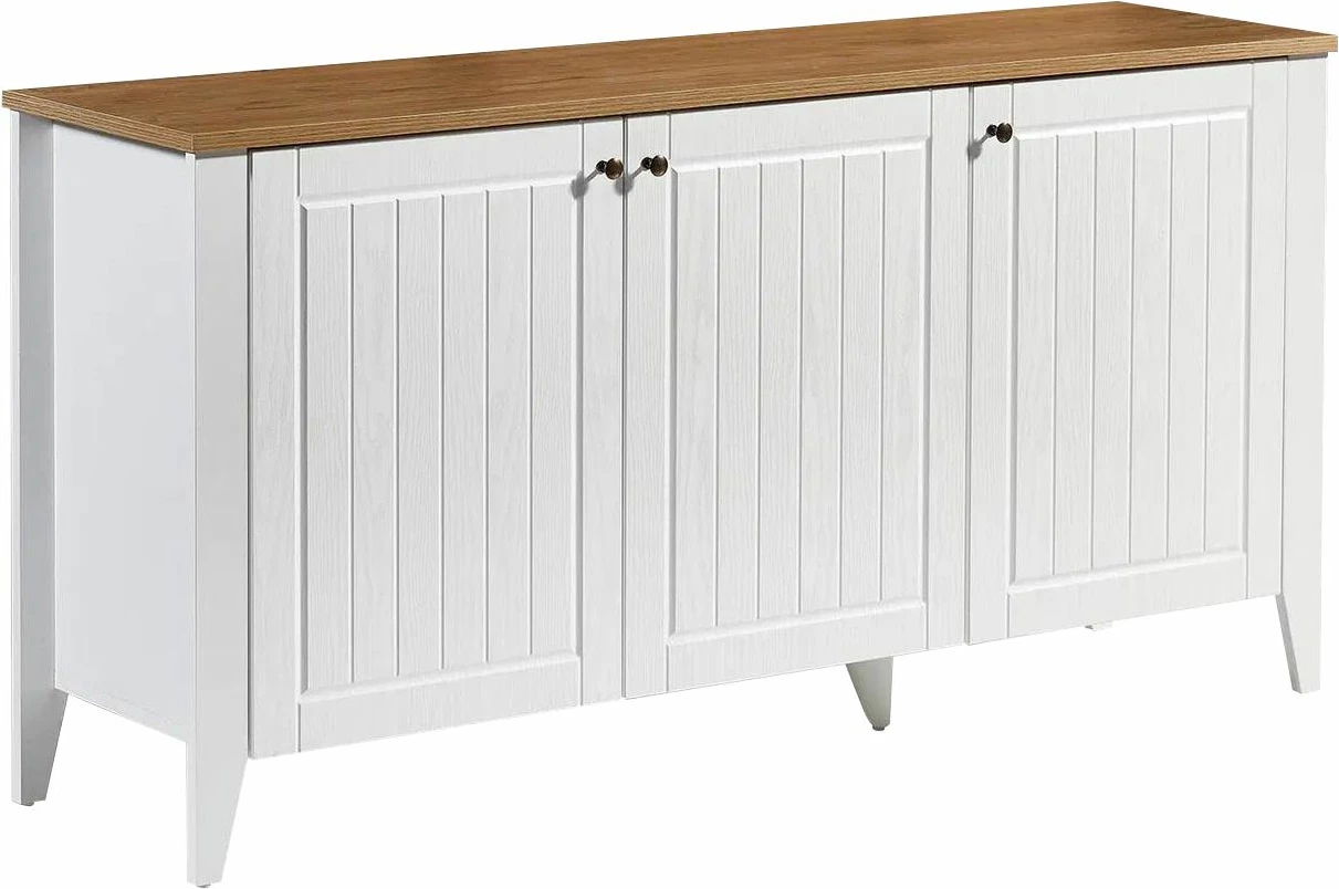 Konsol Skye Decor, Tuval 067, ngjyrë lis dhe e bardhë, 150x76x39cm