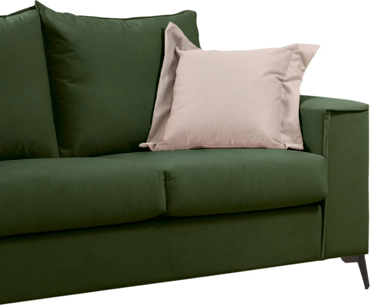 Set divanësh Verona 2 copë, ngjyrë jeshile e errët, me jastëkë ngjyrë krem