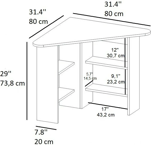 Tavolinë këndi për studim Hanah Home, ngjyrë arre