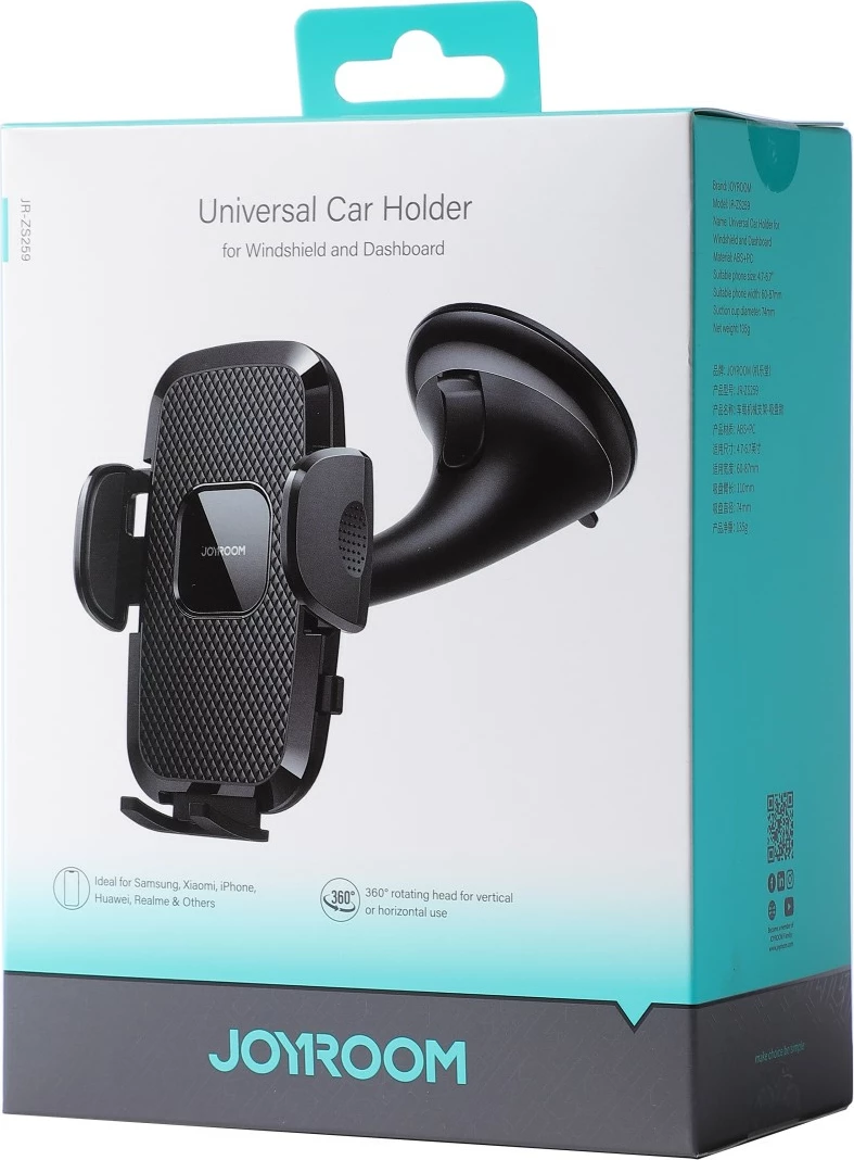 Mbajtës mekanik për celular Joyroom JR-ZS259 për makinë, universal, i zi