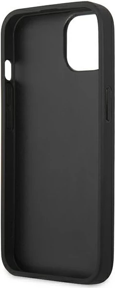 Mbështjellës Karl Lagerfeld KLHCP13SPKMK për iPhone 13 mini, 5.4", i zi, hardcase me lëkurë dhe emblemë metalike