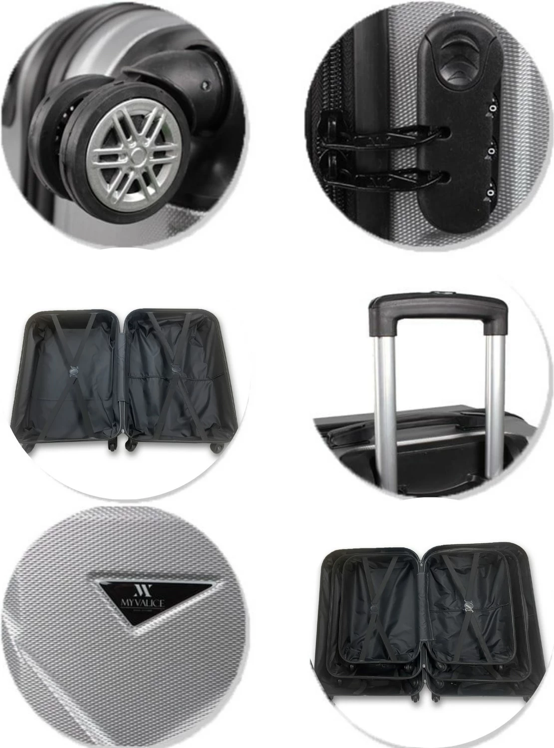 Set valixhesh (2 copë), ngjyrë e zezë, Zoozie Bags, 1406