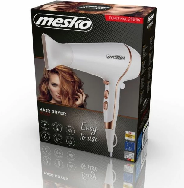 Tharëse flokësh Mesko MS2250 2100W e bardhë/rozë e artë