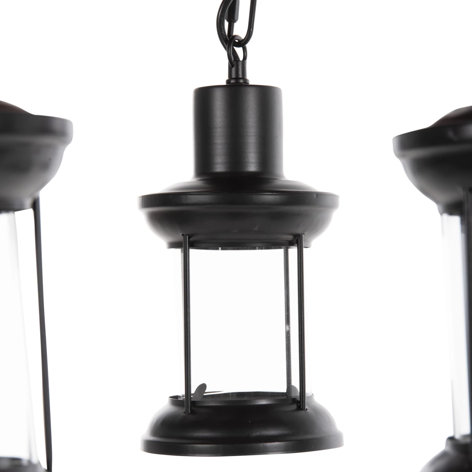 Llambë varëse tavani 6-dritash, FH4116, dru-metal-xham, 119H cm