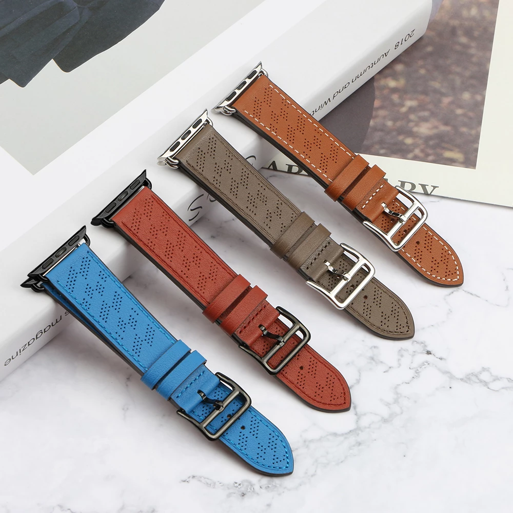 Rrip lëkure për Apple Watch Hurtel Strap Leather, 38/40/41mm, Kuq