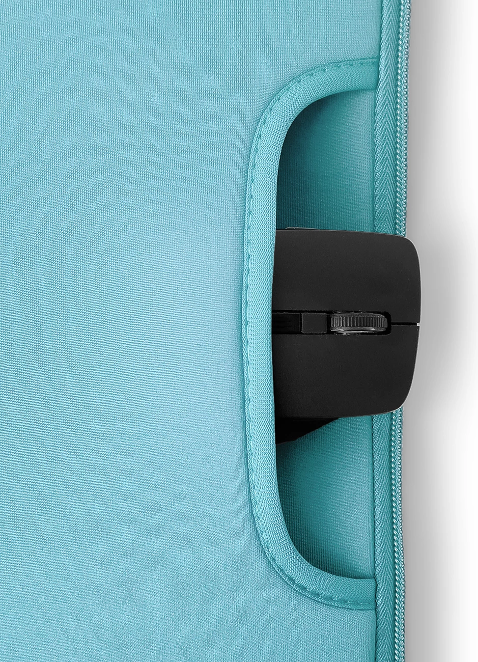 Çantë laptopi, Hurtel, neopren kundër spërkatjes 15.6'', me dorezë, blu e çelët