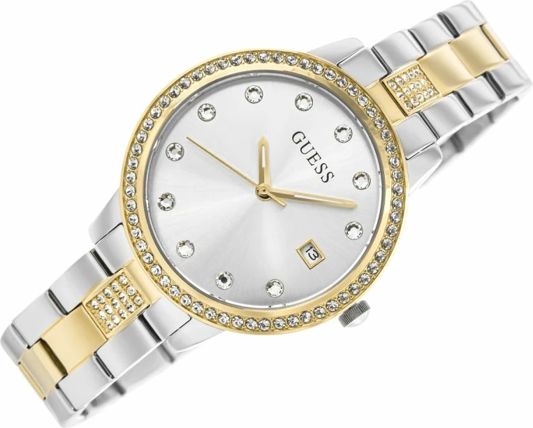 Orë dore Guess për femra, argjend e ar