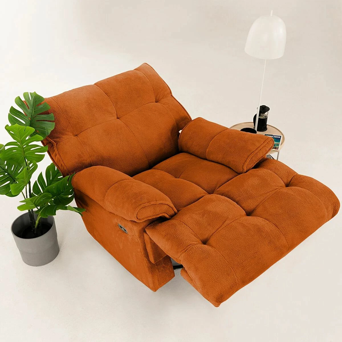 Recliner elektrik, ngjyrë e kuqe tullë, Atelier del Sofa