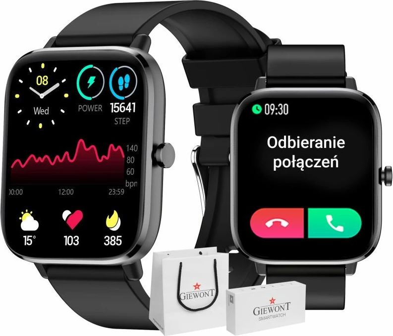 Smartwatch Giewont për femra, i zi