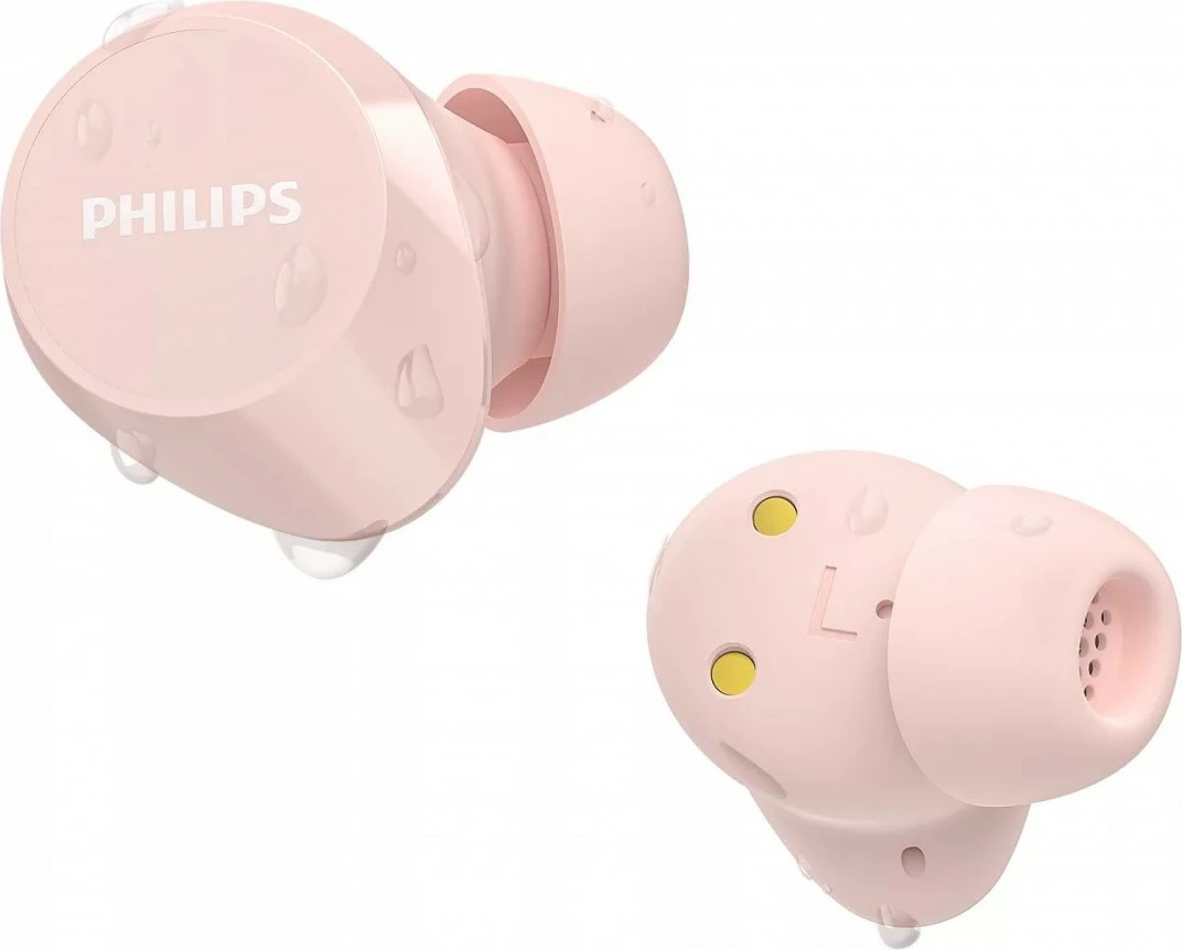 Kufje wireless Philips TAT1209PK/00 true wireless in-ear Bluetooth IPX4 18 orë playback mikrofon reduktim zhurme USB-C rozë set me kuti karikimi dhe 3 palë goma