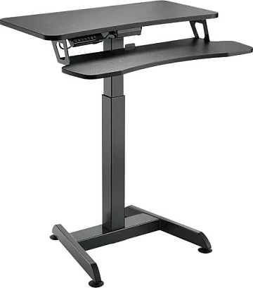 Workstation sit-stand LogiLink, motor i vetëm, me tabaka tastiere, e zezë