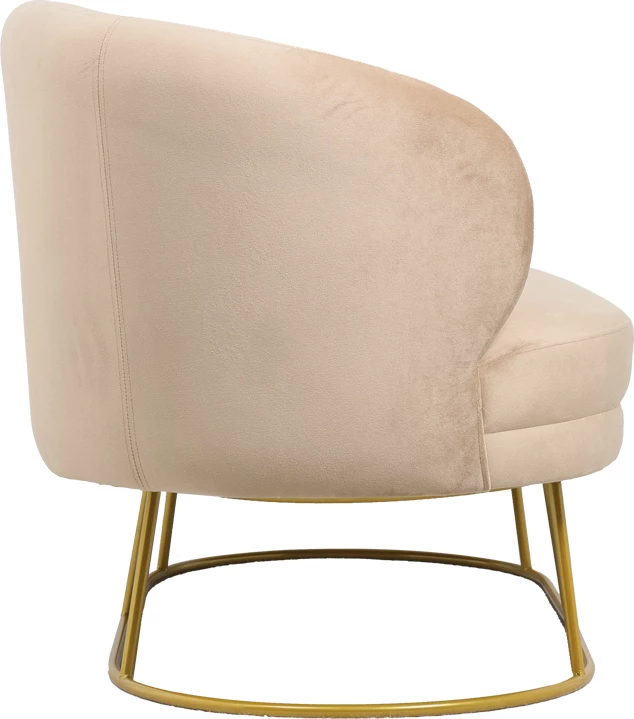 Divan dy vendësh Rony, kadife, këmbë metali të artë, 135x75x85cm